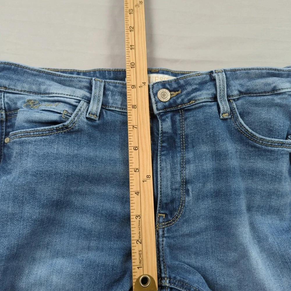 Guess Jeans‎ Womens 31 Blue Sexy Boot Cut Western Cowgirl Faded Casual Frayed